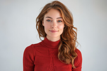 Obraz premium Portraits of Caucasian woman aged 20-40, in clean, simple attire unique styles and personalities in a minimalistic setting.