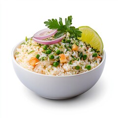 Macro Shot of Savory Iranian Tahdig Rice Dish on White Background