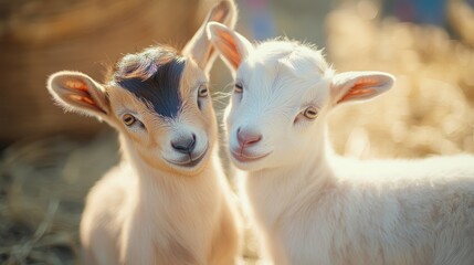 Obraz premium Two Adorable Baby Goats