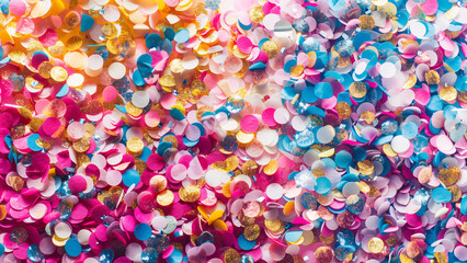 Vibrant and colorful background of confetti