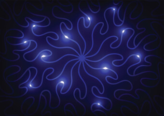 Obraz premium Technology dark random blue light line background