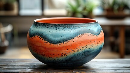 Beautifully crafted pottery piece showcasing vibrant colors and elegant design, inspired by nature's hues