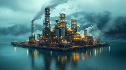 Fototapeta premium Futuristic Corporate Headquarters Shaped Like a Giant Industrial Gear