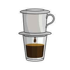 Vietnam drip coffee vector illustration