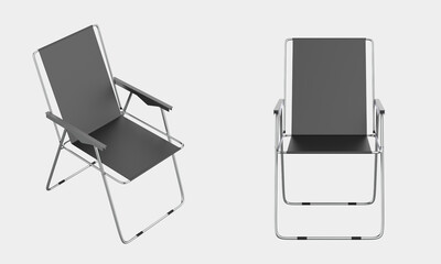 Beach Chair Mockup Isolated On White Background. 3d illustration