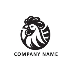 A playful chicken logo with a vibrant cartoon style, showcasing a cheerful hen with colorful details, perfect for food brands or family-friendly businesses.
