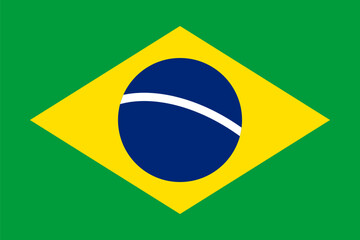 brazil national simple flag, brazilian state flag vector illustration
