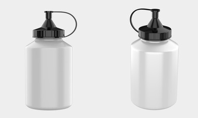 Dispenser Bottle Mockup Isolated On White Background.3d illustration