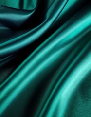 Obraz premium Emphasizing Color: Lush emerald satin, flowing folds, rich and vibrant