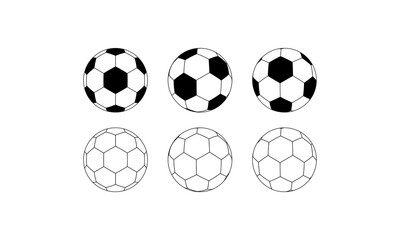 
icon Six soccer balls in various shading styles perfect for sports themed designs, products, posters and social media content creation.