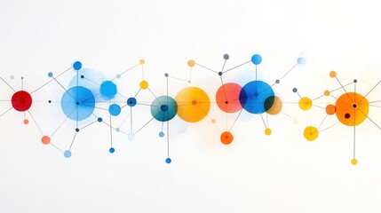 Vibrant Social Media Network Illustration with Connected Figures and Lines