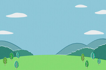 版画風の自然風景