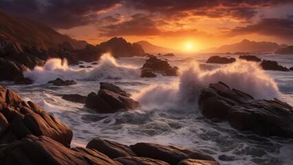 Obraz premium Nature beauty ,beautiful landscape scenery ai gen