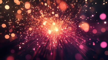 Obraz premium Vibrant Abstract Background with Bright Bokeh and Light Effects