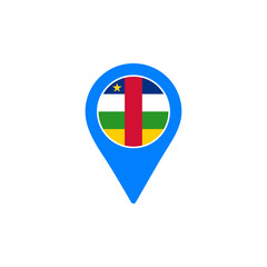 Central African Republic location pin vector with national flag design