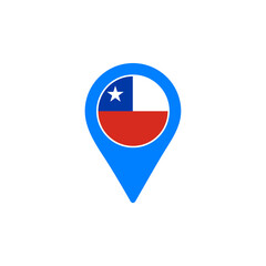 Chile location pin vector with national flag design
