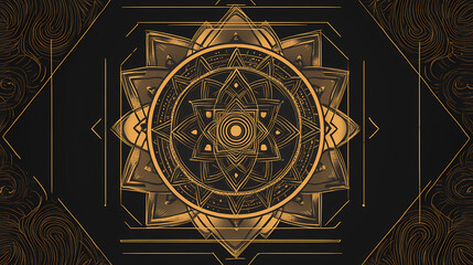 Sri yantra spiritual astral sacred geometry new age psychedelic - by generative ai. Sacred. Illustration