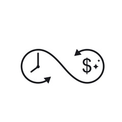 time is money infinity icon vector concept design template web
