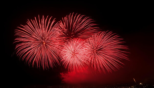 red fireworks - Powered by Adobe