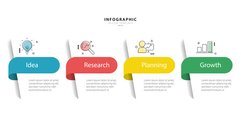 Timeline infographic template. 4 Step timeline journey, calendar Flat simple infographics design template. presentation graph. Business concept with 4 options, vector illustration.