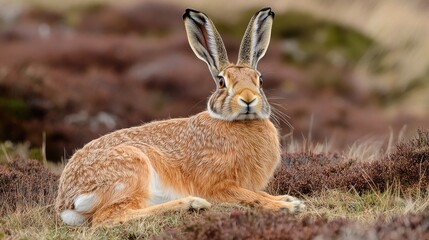 Majestic Brown Hare Relaxing in a Beautiful Natural Habitat