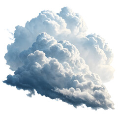A large cumulus cloud formation dominates the image, showcasing shades of white, gray, and blue