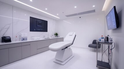 Modern Clinical Room with Treatment Chair and Equipment