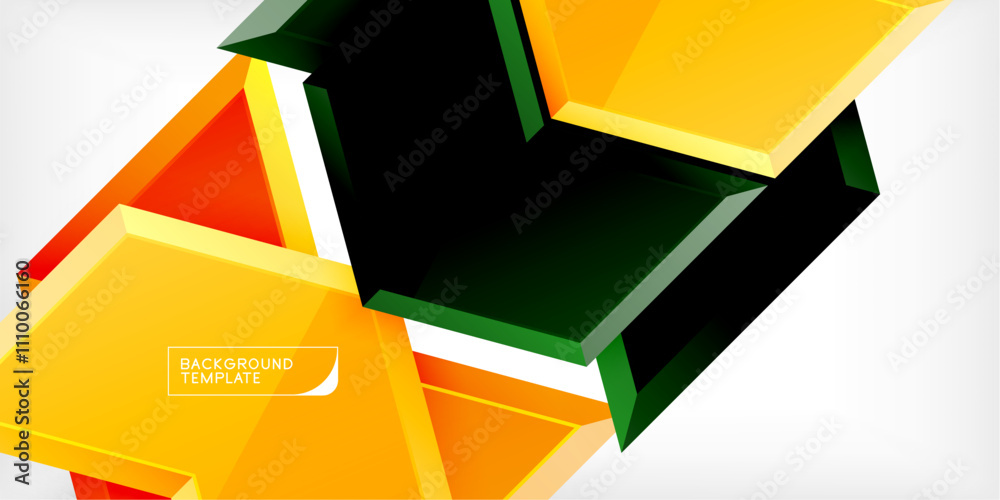 Poster vector 3d arrow techno design template