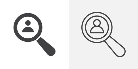 Hiring icon vector set. Black and white.