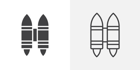 Jetpack icon vector set. Black and white.