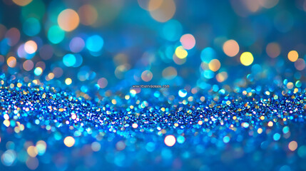 Sparkling blue glitter creating a mesmerizing texture under bright lights during a festive celebration blue grainy background, vibrant dark noise texture banner design