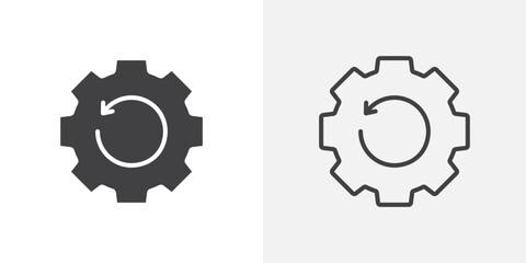 Recovery icon vector set. Black and white.