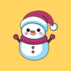 a snowman with a hat that says snowman on it