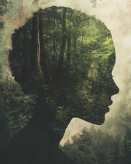 Blending Nature and Profile in Artistic Imagery