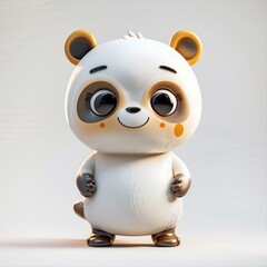 Naklejka premium Delightful Cute Animal Mascot Illustration Set Against a White Background