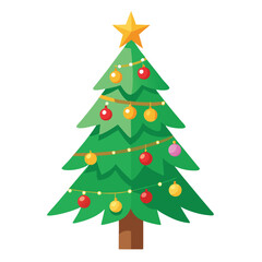 Christmas Tree Vector Illustration Perfect for Holiday Designs and Festive Decorations