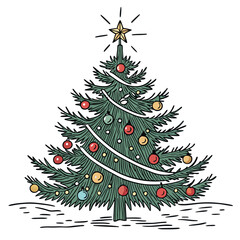 Christmas Tree Vector Illustration Perfect for Holiday Designs and Festive Decorations