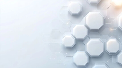 Abstract, Background, Vector, Modern, White background with hexagonal shapes creating a minimal and Vector banner design with hexagon pattern
