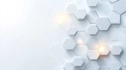 Abstract, Background, Vector, Modern, White background with hexagonal shapes creating a minimal and Vector banner design with hexagon pattern
