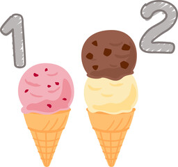 シングルサイズとダブルサイズのアイスクリーム