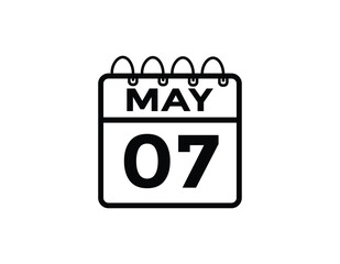 May 7 calendar icon Date Month calendar icon vector illustration
