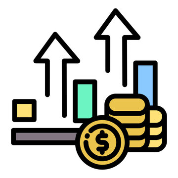 financial growth chart with dollar coins clip art preview