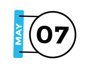  May 7 calendar icon Date Month calendar icon vector illustration
