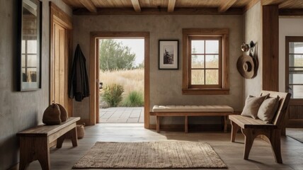 "Desert-Inspired Guest Room with Warm Earth Tones"
