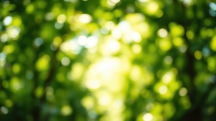 Obraz premium Abstract Background of Defocused Green Leaves and Sunlight