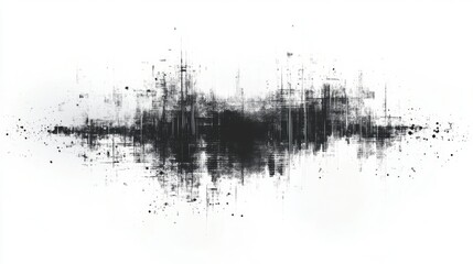 Fototapeta premium Abstract black ink splatter on white background.