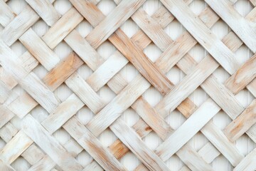 A close-up of an intricately woven pattern, showcasing a natural, textured surface with light tones and a rhythmic design.