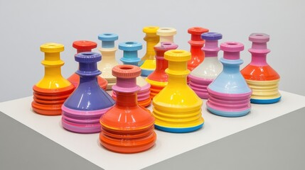 Colorful Plastic Shape Stacking Toys for Imaginative Play Activity