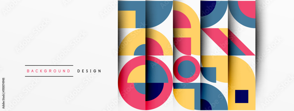 Poster Geometric design abstract background - circles squares