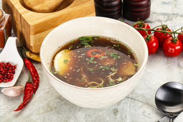 Japanese Miso soup with chicken